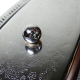 Silver-plated/inox vintage butter dish from the 1960s-1980s in Rococo style.