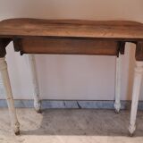 Patinated white console