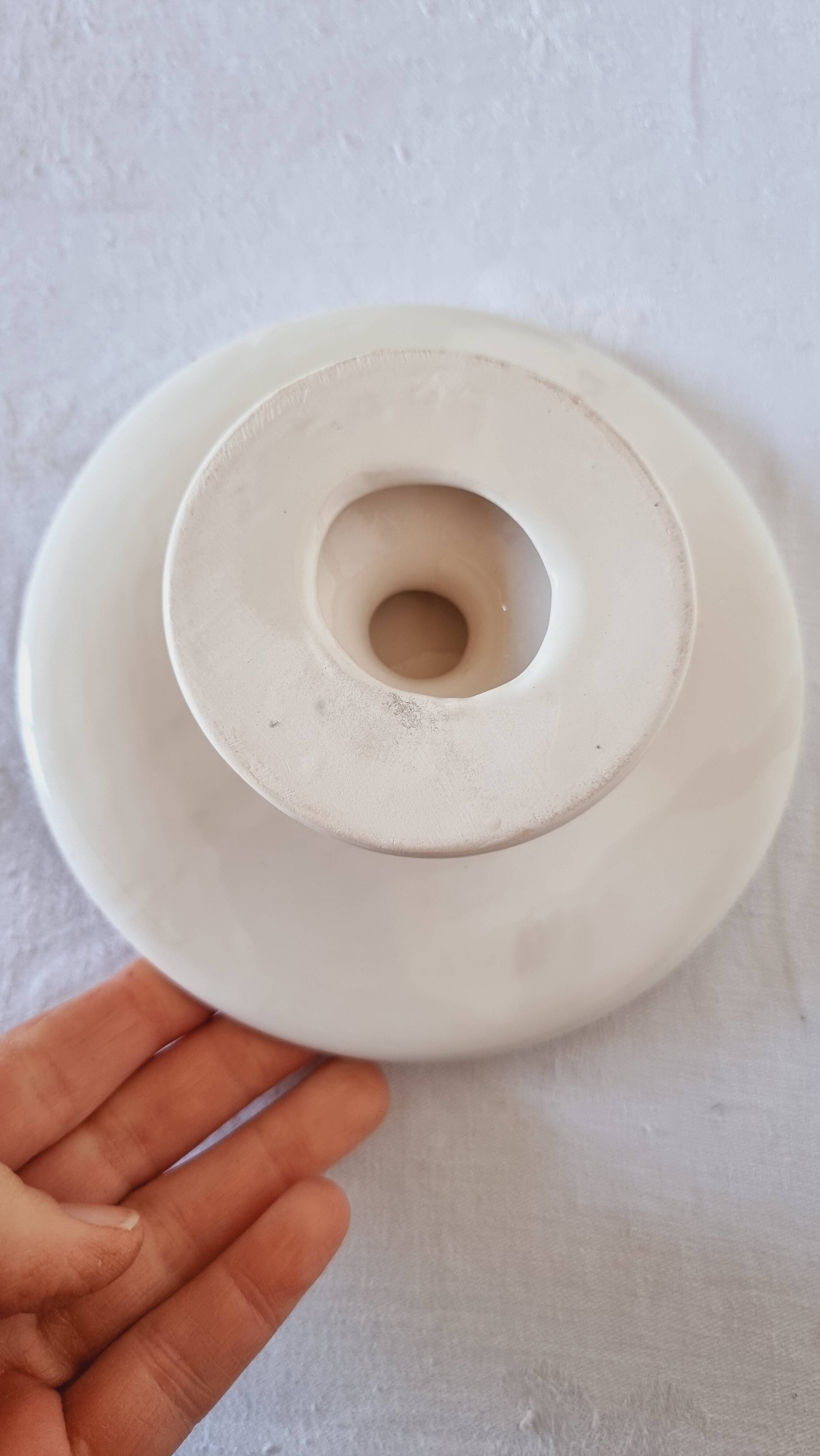 Vintage Italian raised plate in hand-painted ceramic.