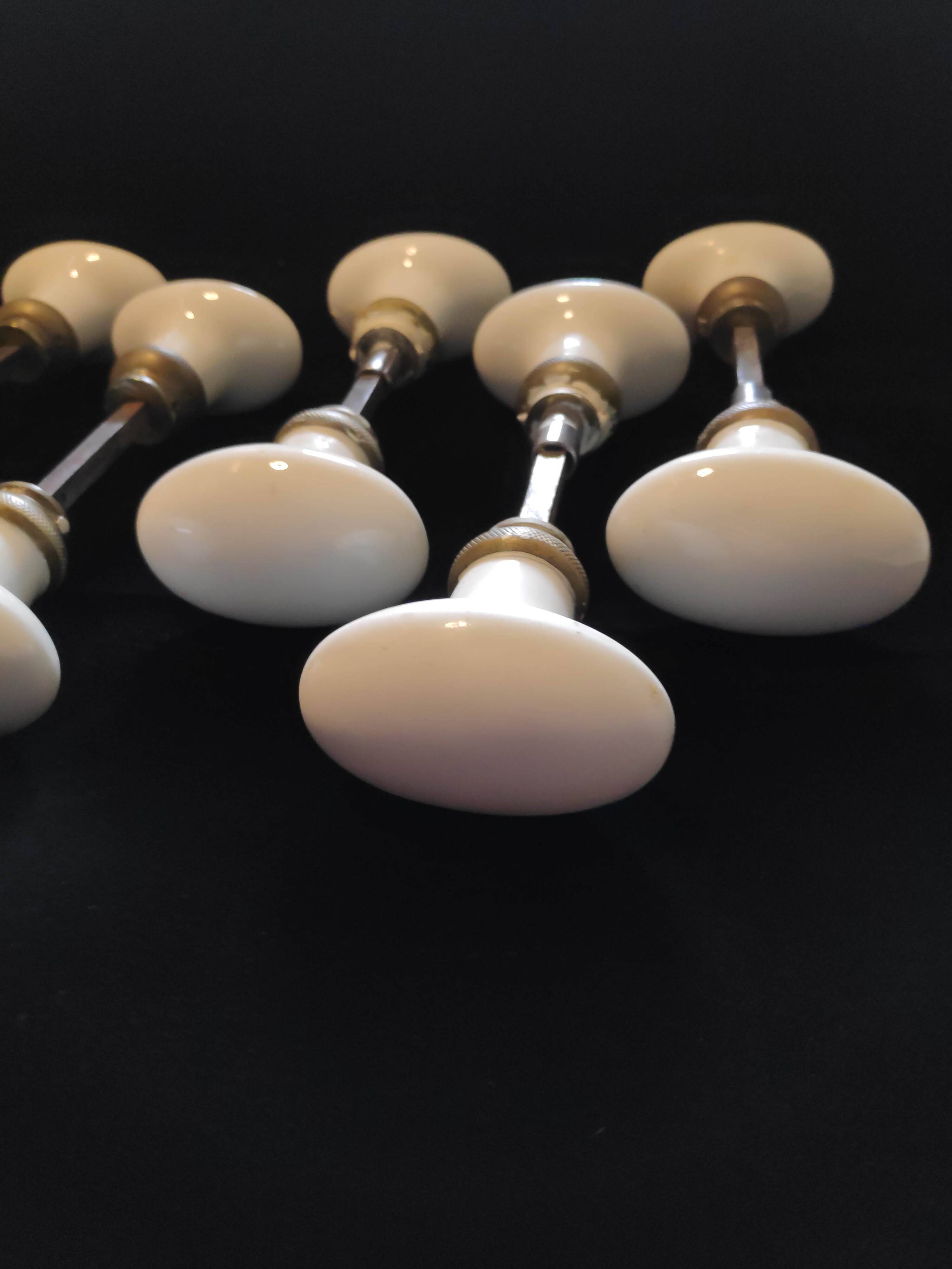 Set of 5 pairs of porcelain handles (B-0017)