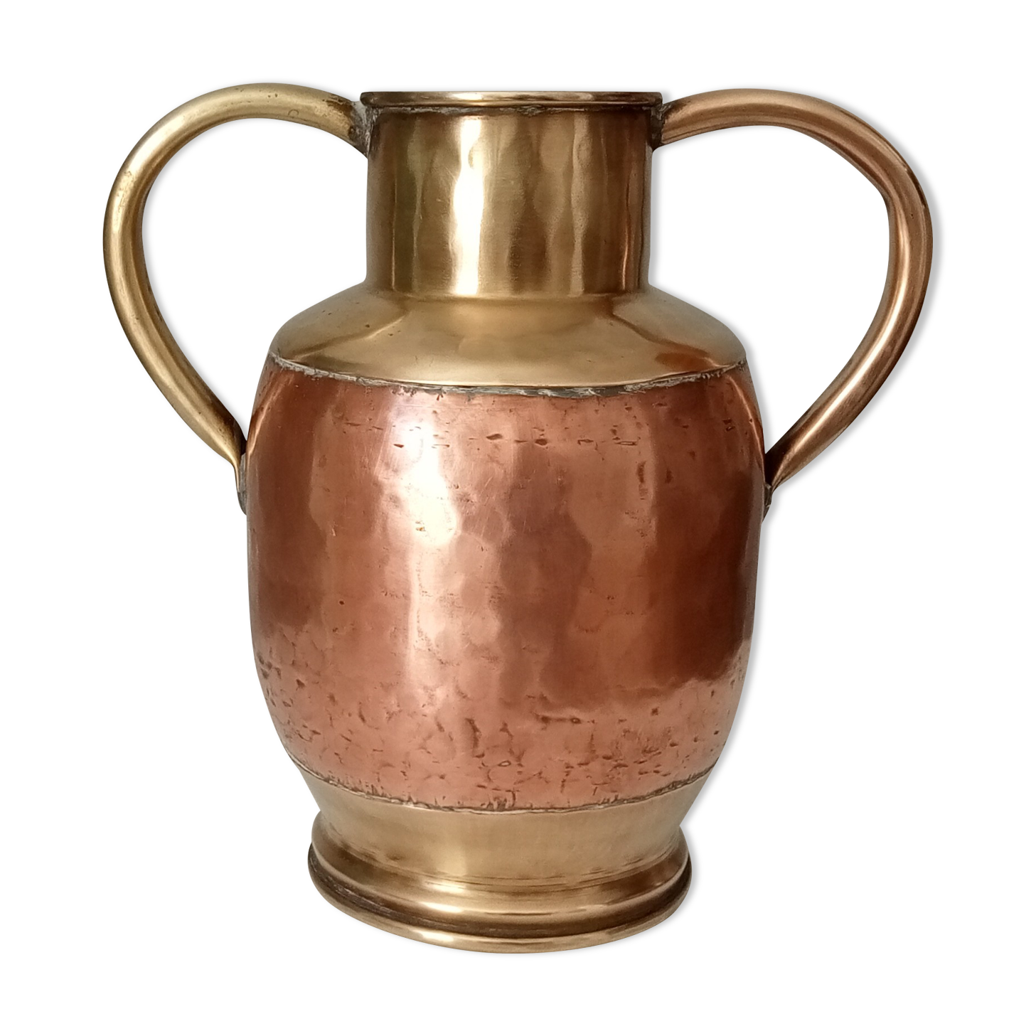 Antique amphora vase in brass and copper