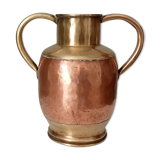 Antique amphora vase in brass and copper