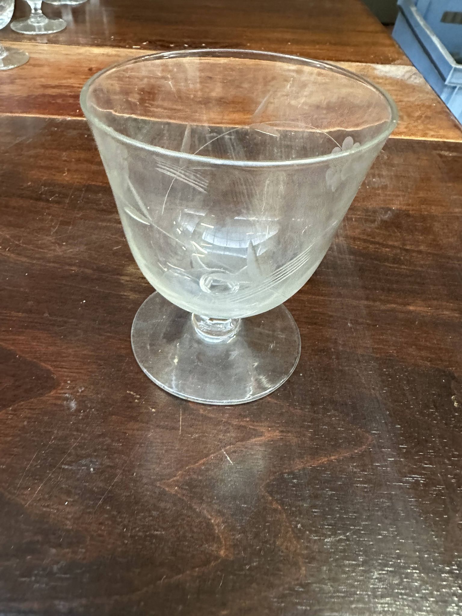 Art Nouveau Set of 32 Crystal Glasses - Engraved and Frosted Floral Pattern