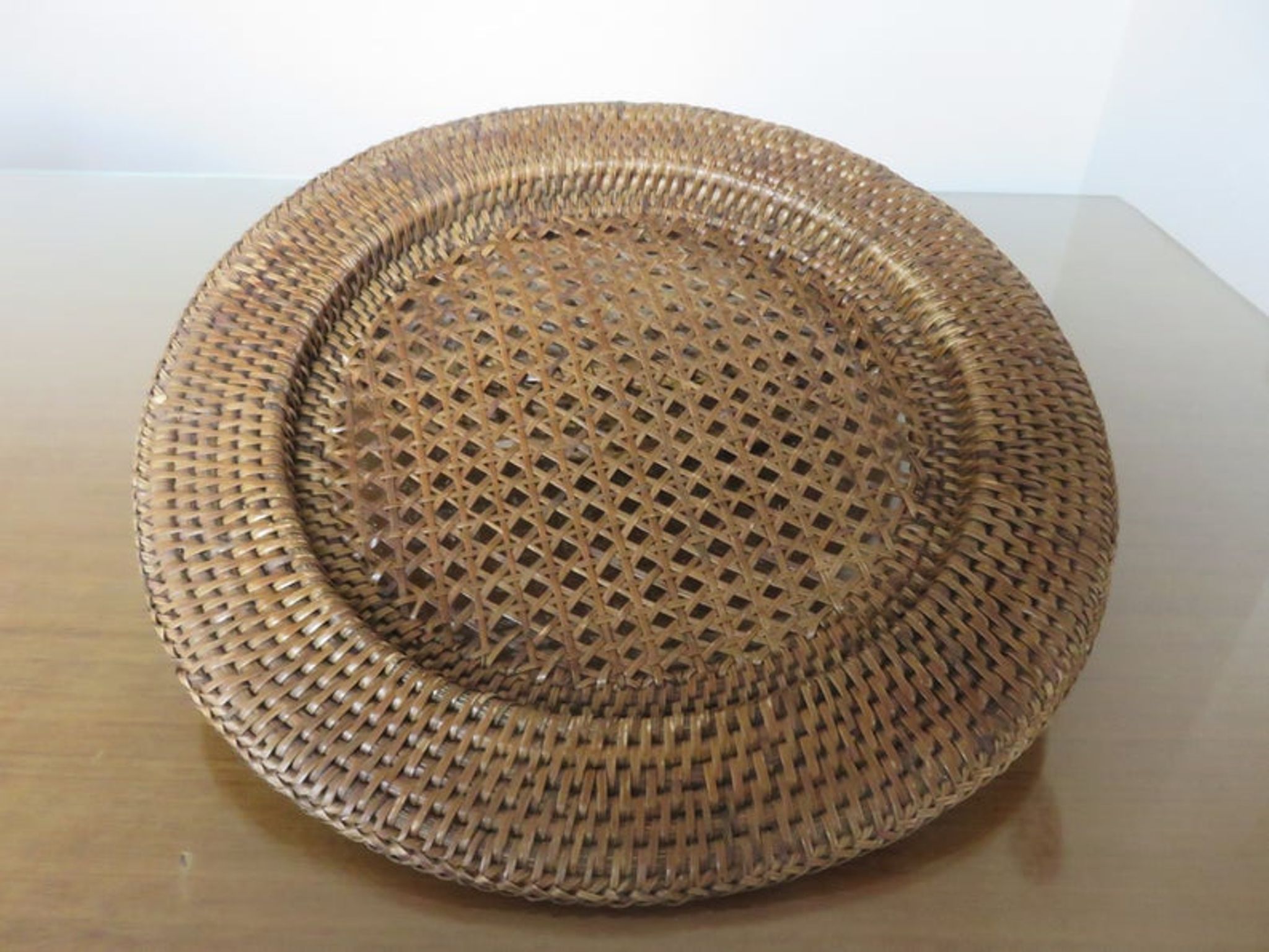 Ensemble de 6 dessous d'assiettes en rotin et cannage