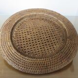 Set of 6 under plates in rattan and canning