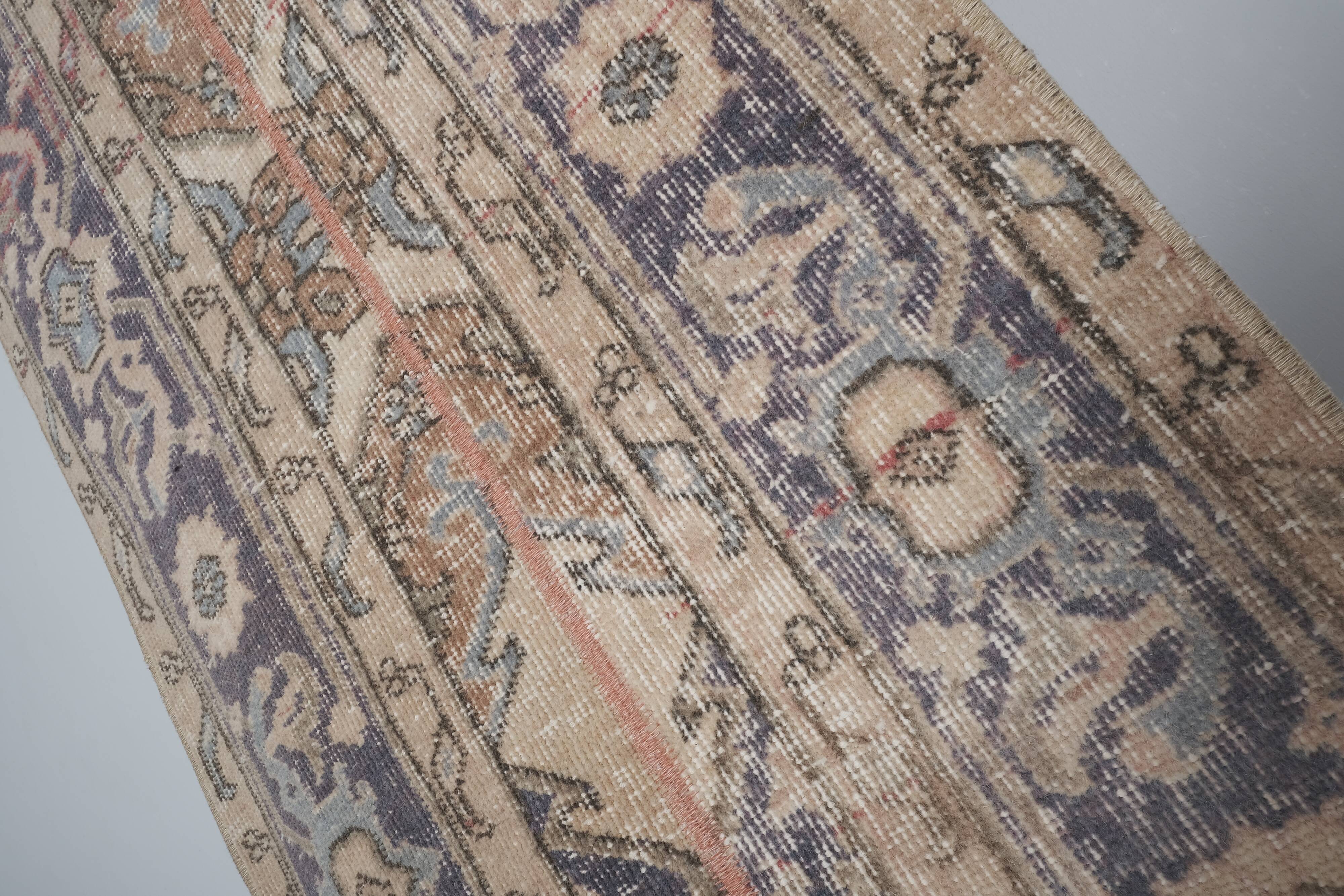 Vintage Turkish rug from Oushak, handwoven 66x730 cm