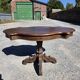 Antique round table in solid oak
