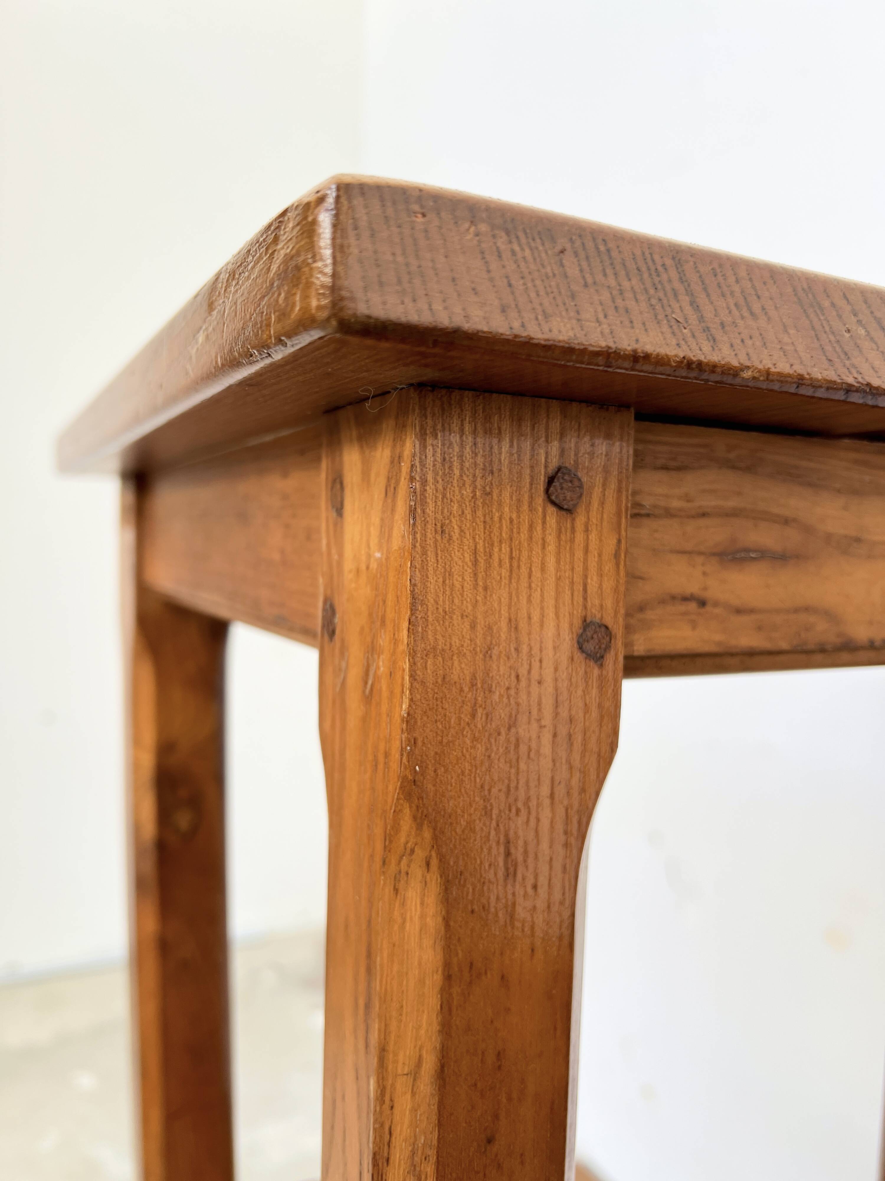 Brutalist oak stool