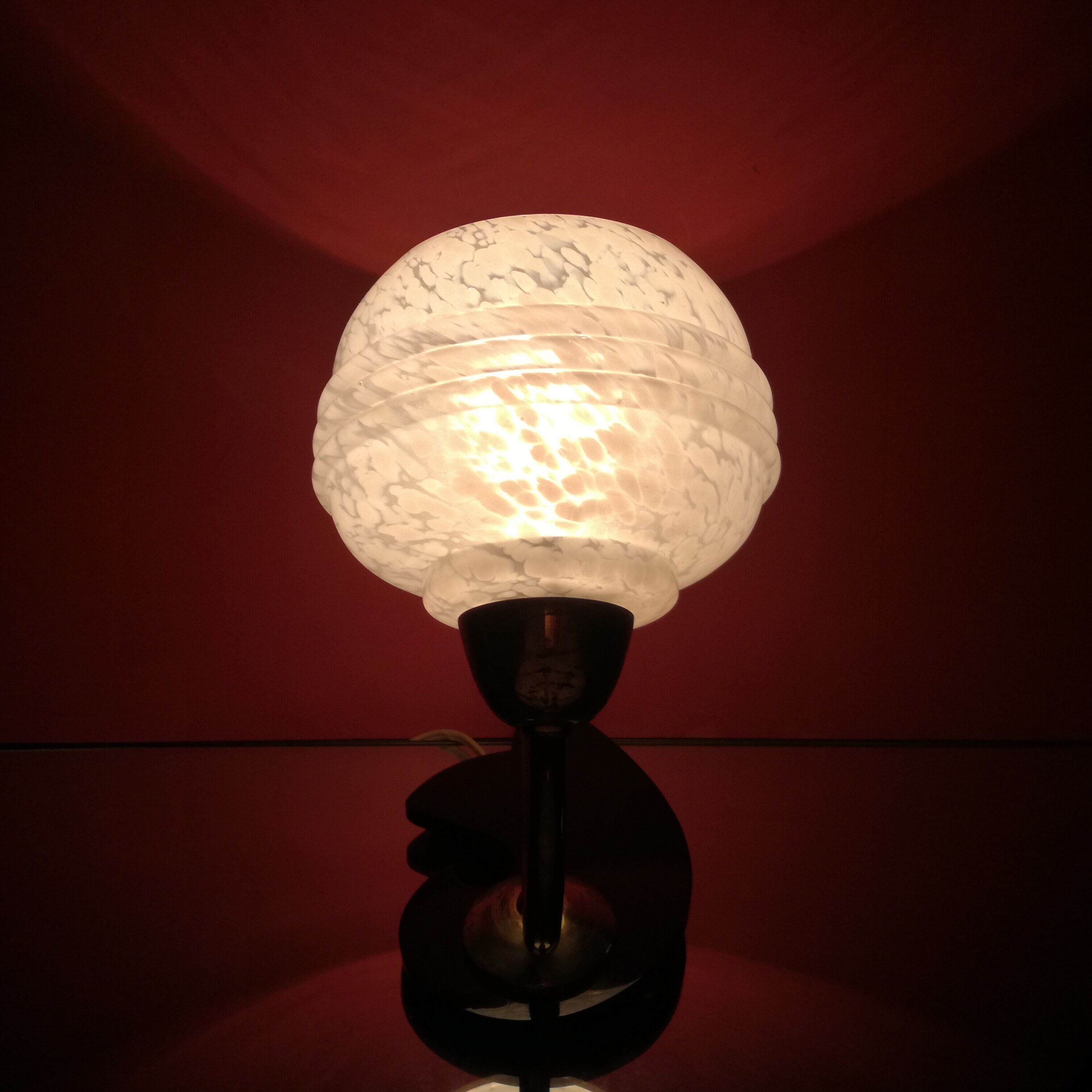 Art Deco brass and glass wall lamp