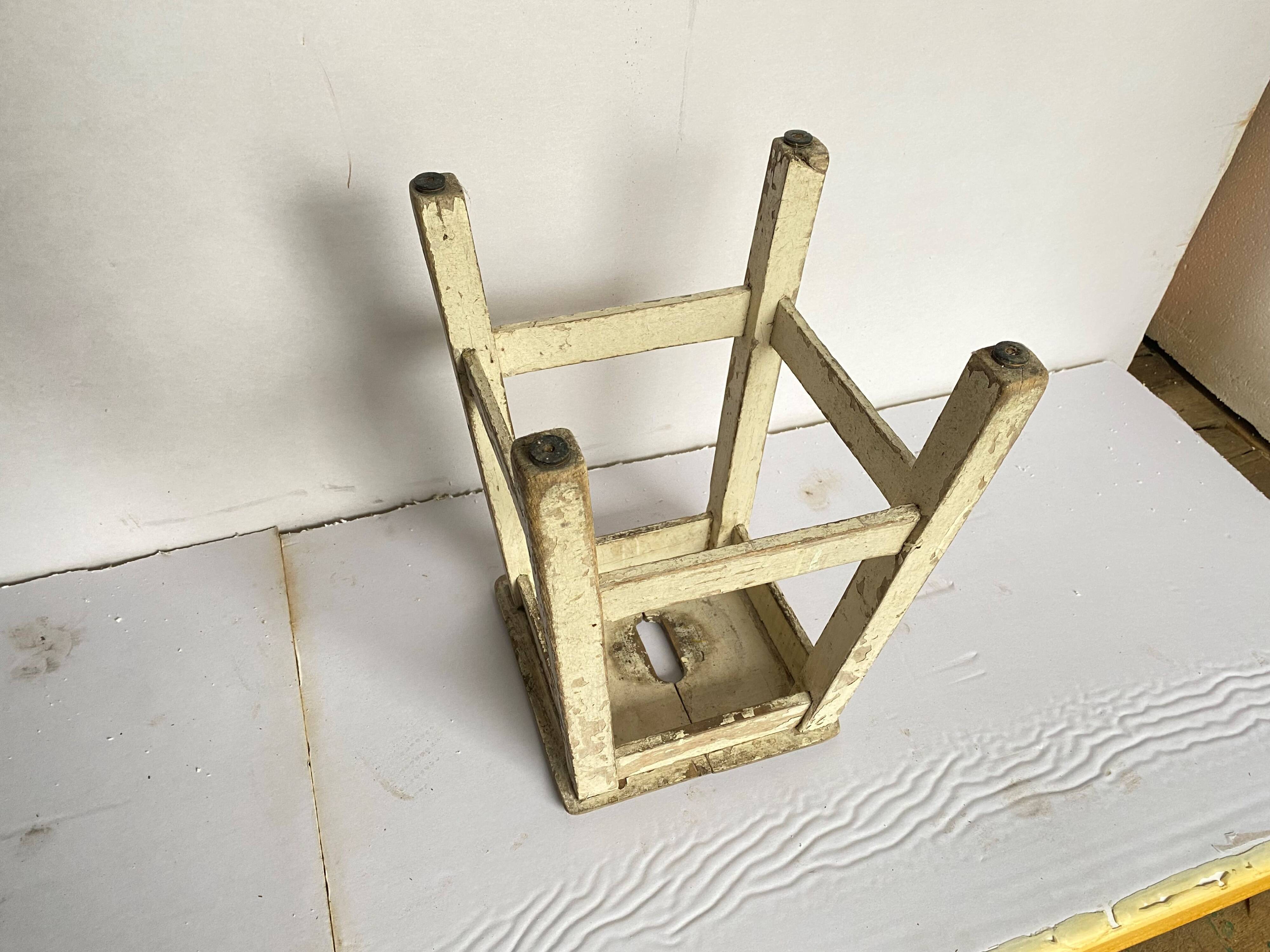 Wooden workshop stool from the 1950s