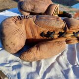 Paire de Gants de Boxe Ancien en cuir