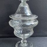 Drageoir with lid - Cut blown glass – 19th century
