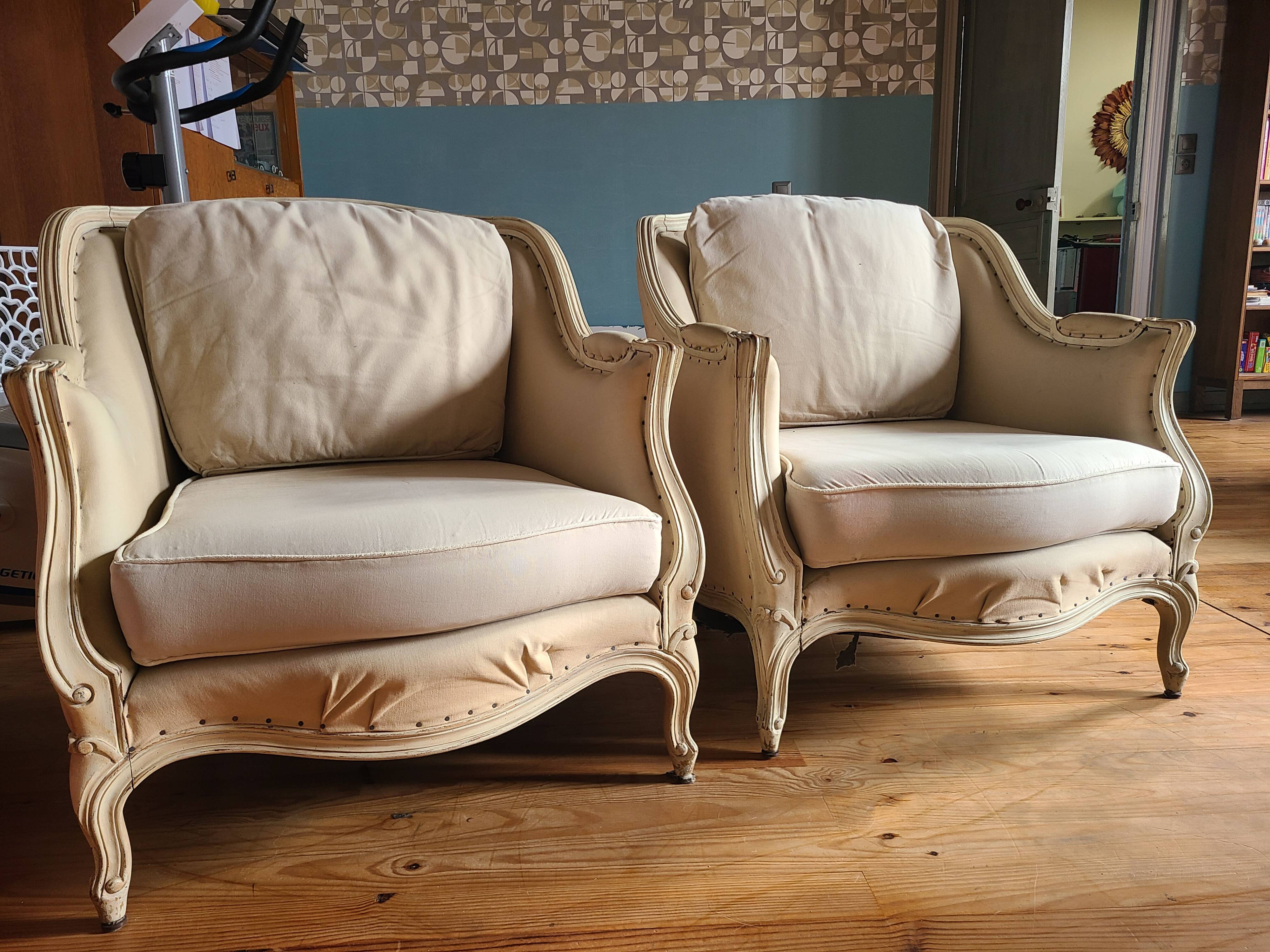 Louis XV style sofa and 2 armchairs