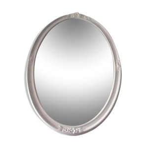 Miroir ovale blanc vintage