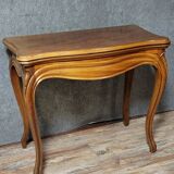 Table a jeux style Louis XV en acajou vers 1850