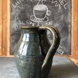 Ceramic pitcher enamelled chamaré in blue