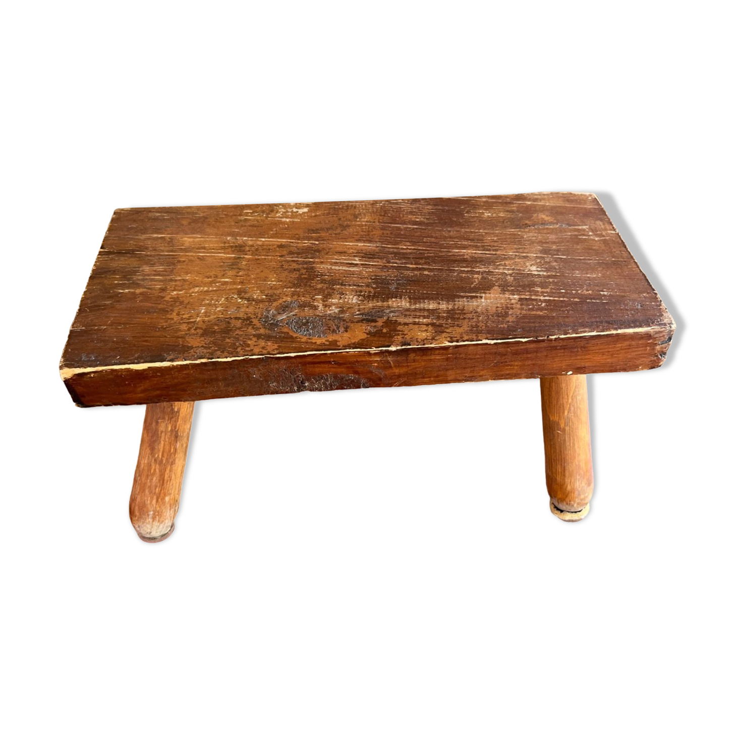 Low wooden stool