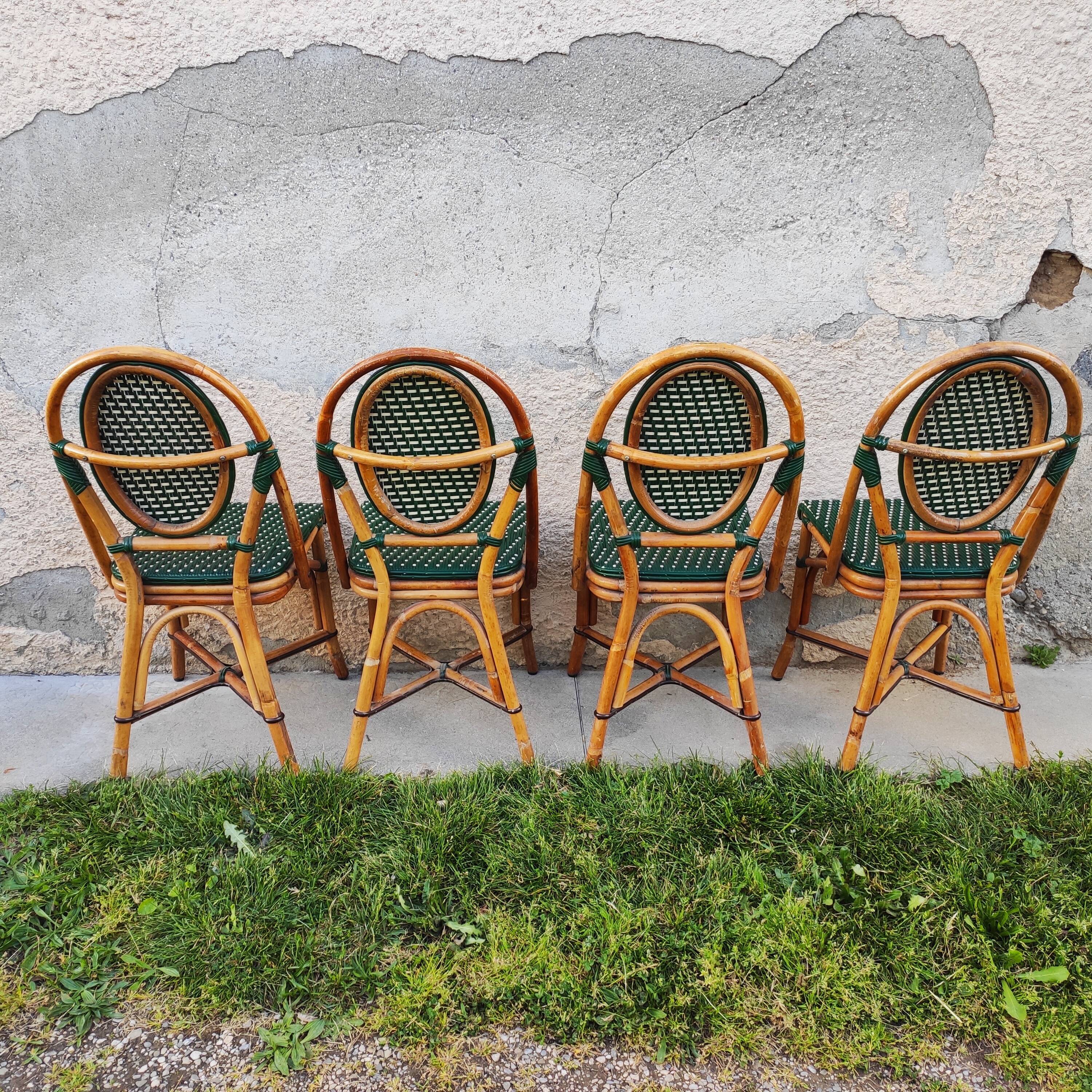 4 vintage parisian bistro chairs