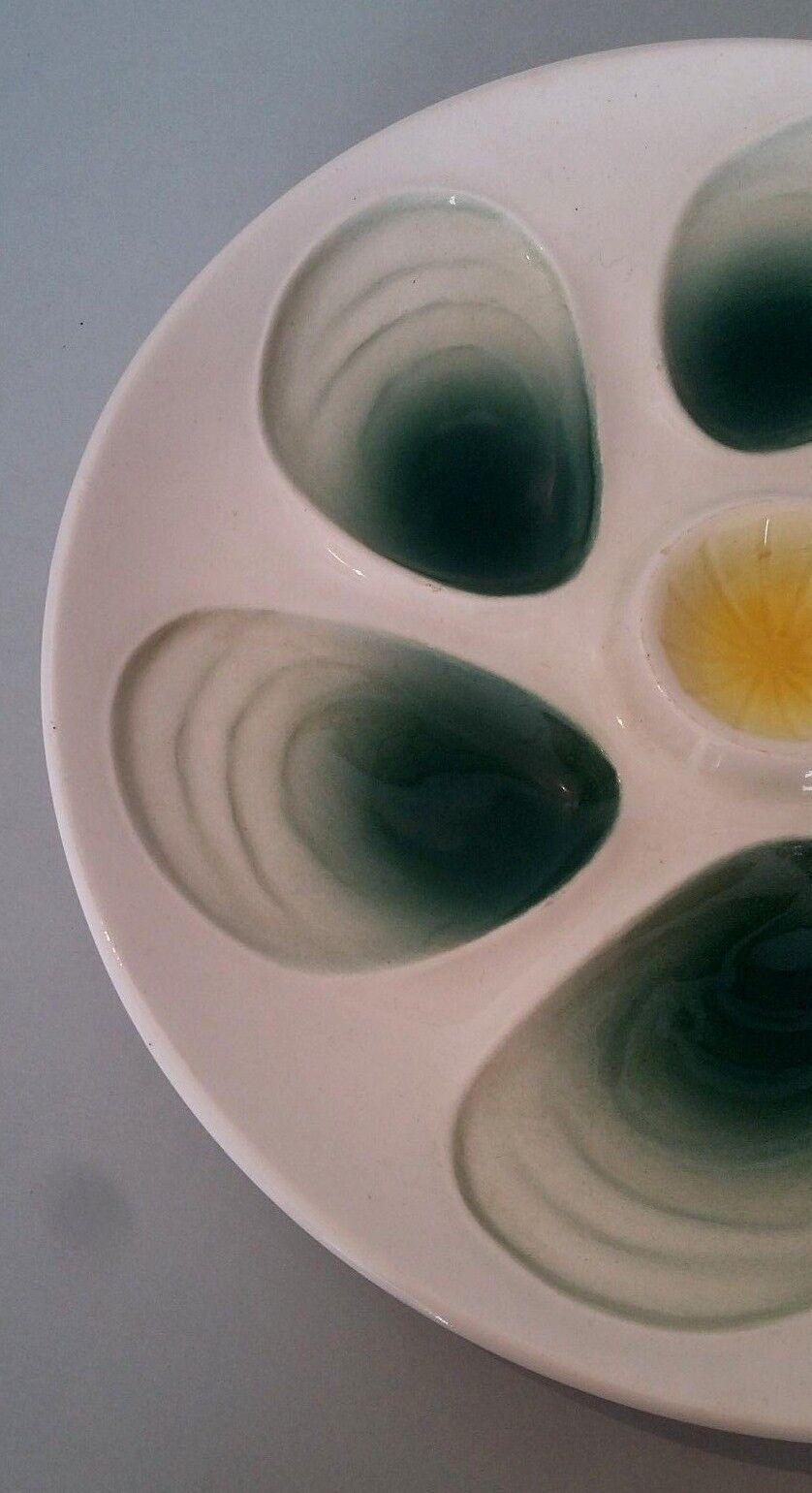 Assiette à huîtres en faïence Salins