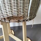 Wicker pram on wheels