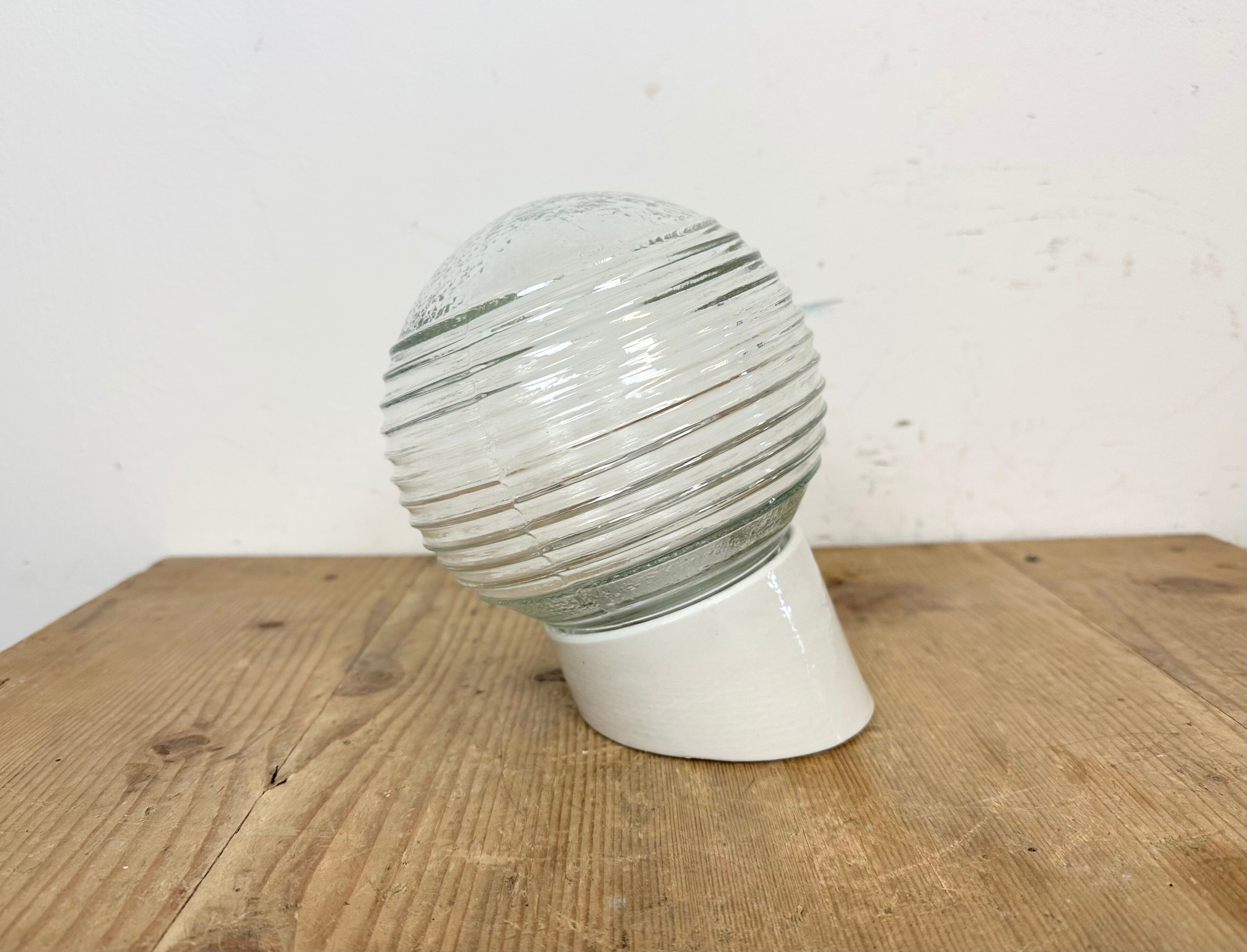 Vintage White Porcelain Wall Light, 1970s