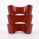 3 red ceramic candlesticks • Cari Zalloni • Steuler • 1970
