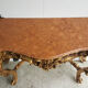 Claude Dalle grande console bois dore plateau marbre signée  Romeo