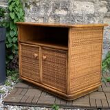 Oak rattan and woven wicker furniture 1980