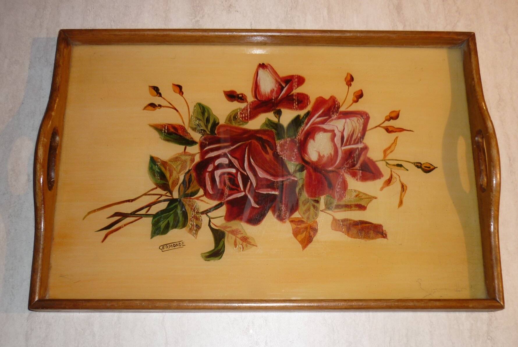 Old ermond wooden tray from the 30s-40s