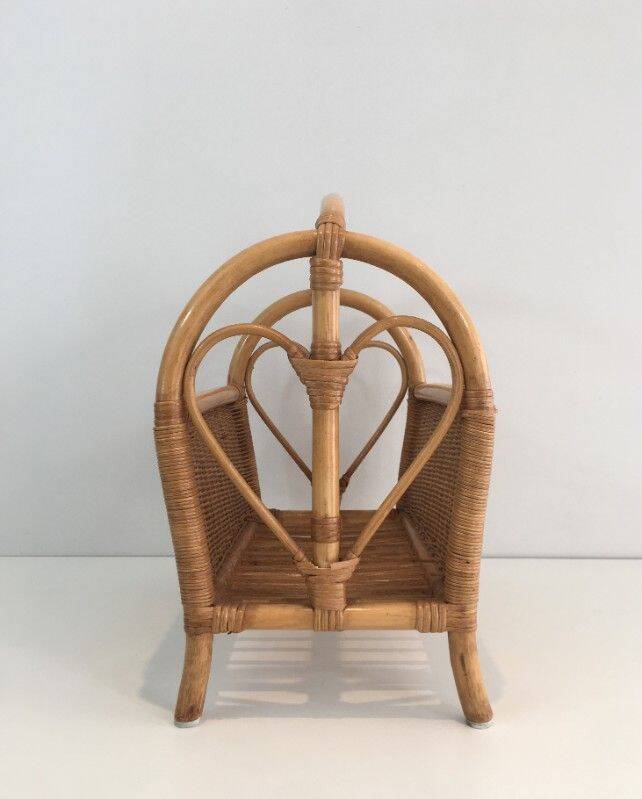 Rattan magazine rack