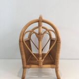 Rattan magazine rack