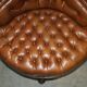 Leather Chesterfield tête-à-tête sofa, 4-seater