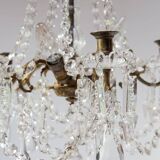 Lustre Suédois ancien en bronze avec bougies vers 1930