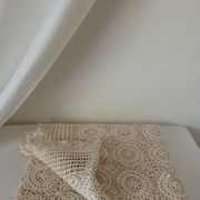 Vintage beige crochet bedspread