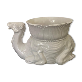 White Italian Ceramic Camel Flowerpot, Planter, Late 20th Century