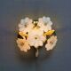 Swedish wall lamp in transparent and white glass shaped like flowers 1960s