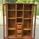 Display cabinet in solid cherry wood Louis Philippe style, 1980s - 108x35x140cm