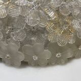 Plafonnier en verre de Murano en forme de fleur extra large par Archimede Seguso, années 1960.