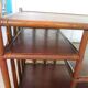 Retro side table - vinyl furniture - rattan and bamboo - 1980s