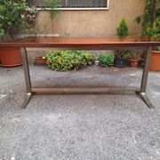 Vintage Desk Table in Wood and Chromed Metal by Gianno Moscatelli for Formanova, 1960s