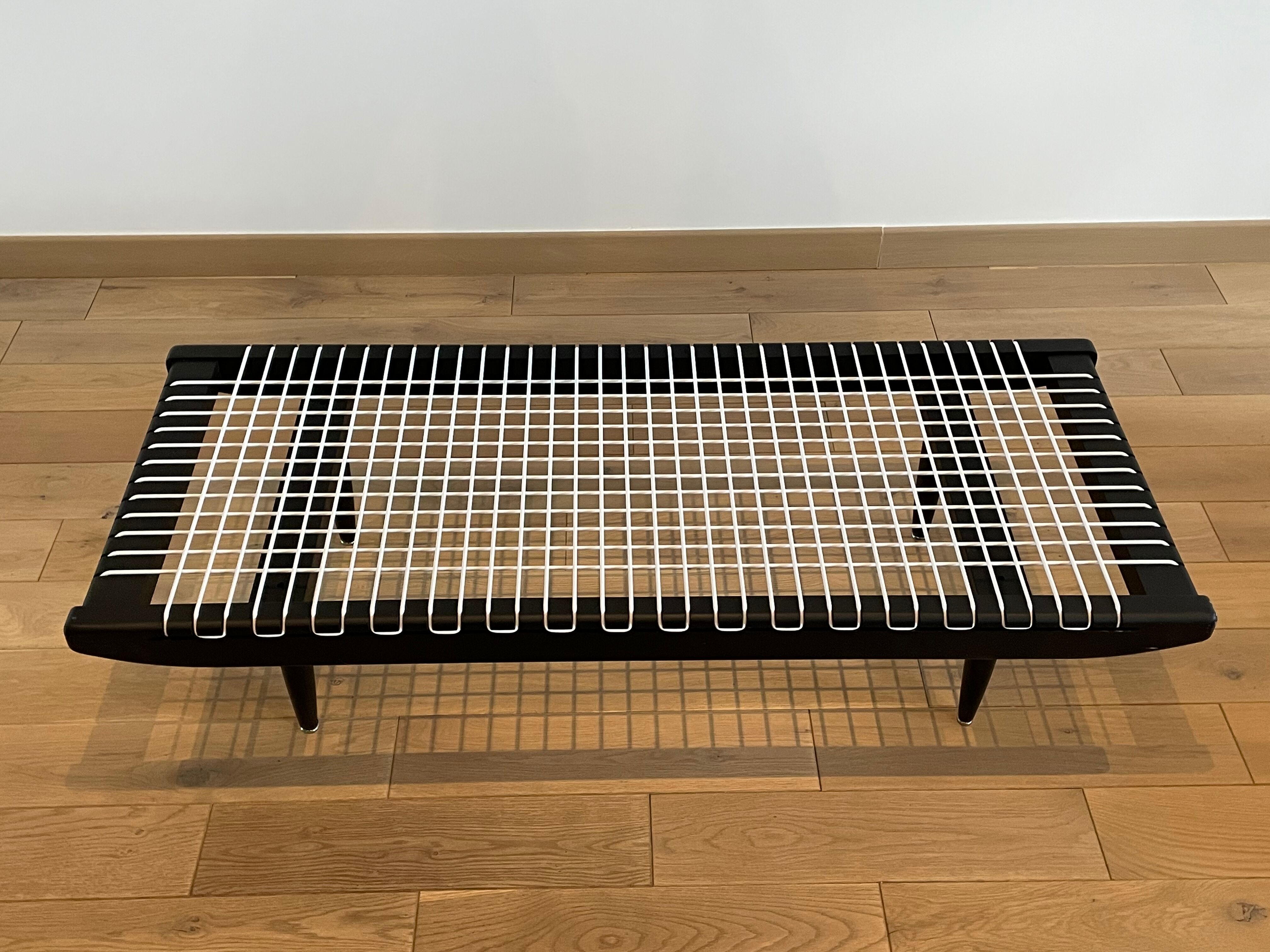 Black lacquered coffee table by Georges Tigien,1960s