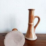 Pair of vintage stoneware candlesticks