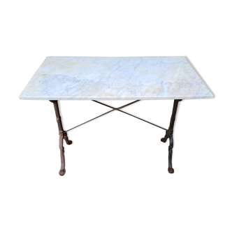 Table bistro feet cast iron marble tray