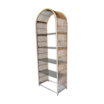 Rattan library shelf