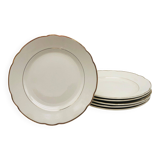 6 Antique Dinner Plates Stamped “Villeroy & Boch”.