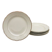 6 Antique Dinner Plates Stamped “Villeroy & Boch”.