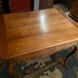 Desk game table and its solid blond cherry cap period EIGHTEENTH Louis XV