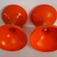 2 orange diabolo stools from the 70s