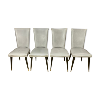 4 ebony chairs from macassar 1960