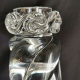 Paire de bougeoirs en cristal de Baccarat France , modèle 1952 , XXème